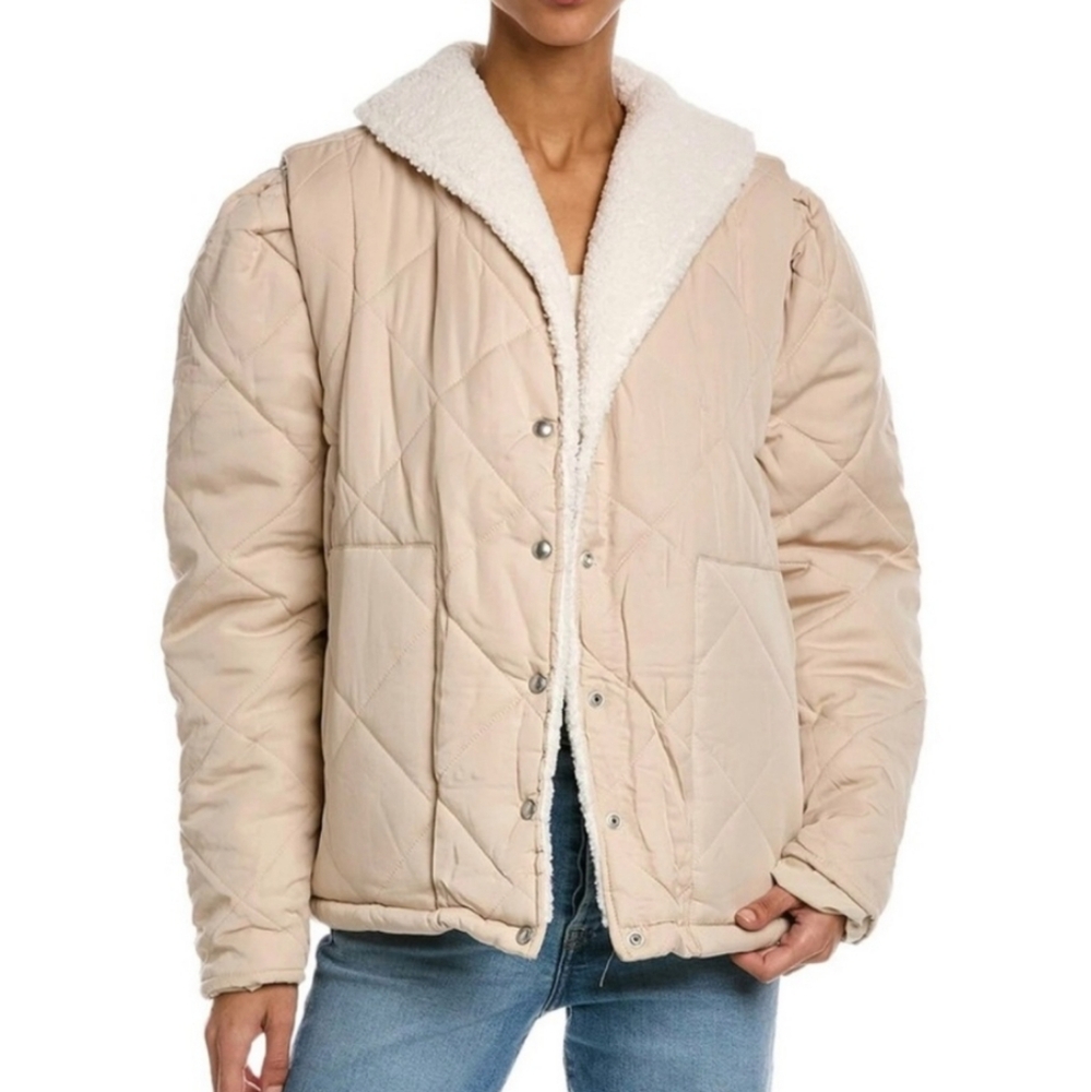 *NEW* BLANKNYC Warm Hearts Quilted Sherpa Trim Coat